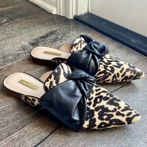 Louise et Cie Leopard Cow Hair Fur Flats